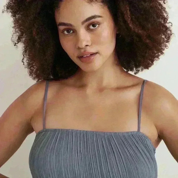 NEW Madewell The Goldie Dress in Plissé ~ Teapot Blue ~ 8 ~ NWT! - Picture 4 of 10